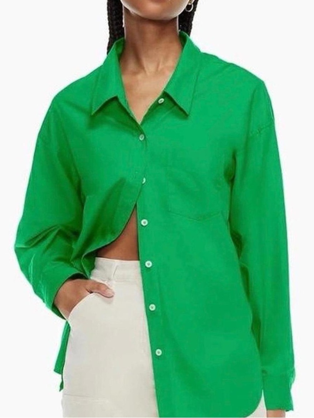 Aritzia Wilfred Free Relaxed Shirt in Alien Green